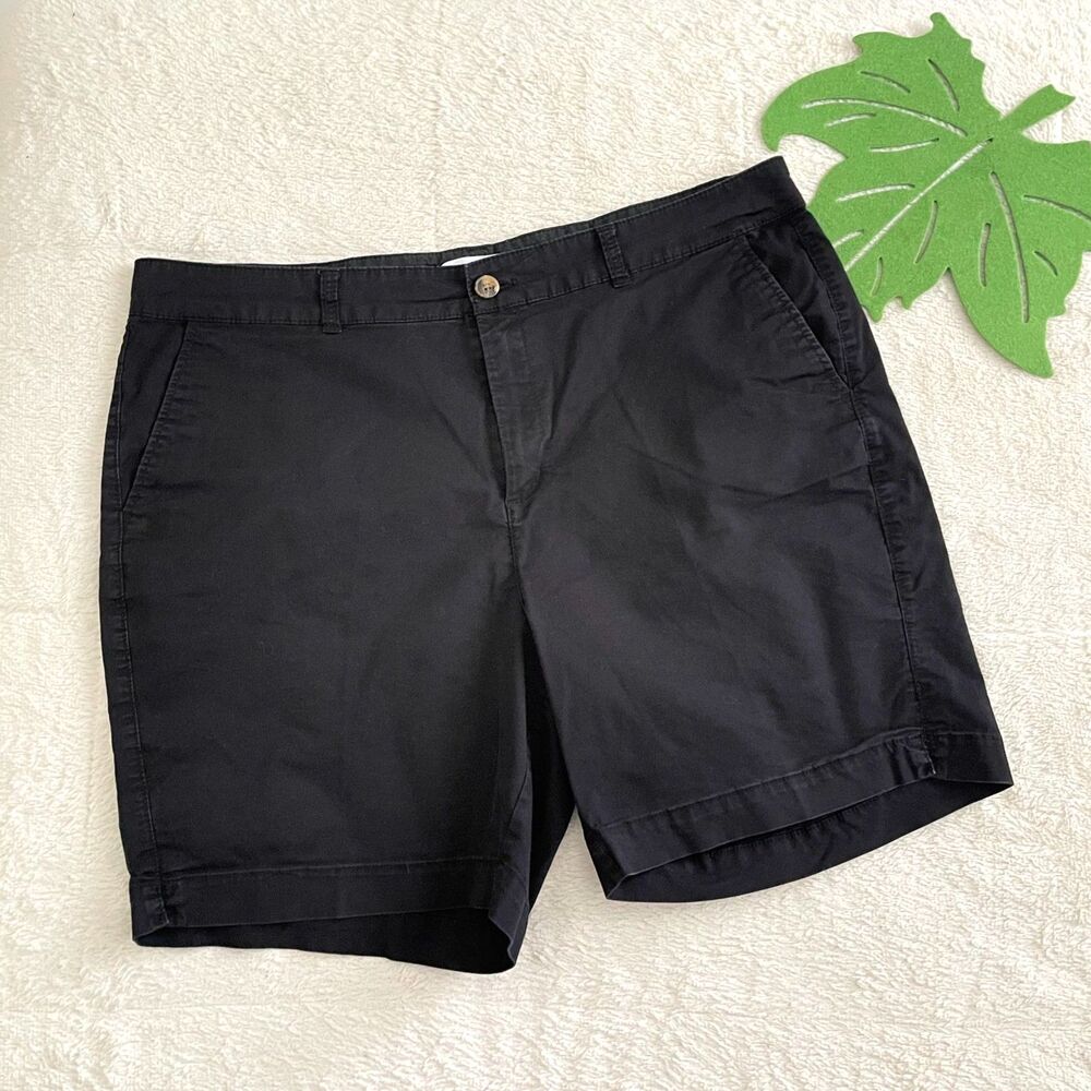 Old Navy Chino Everyday Shorts Plus Size 18 Black Bermudas High Rise Casual